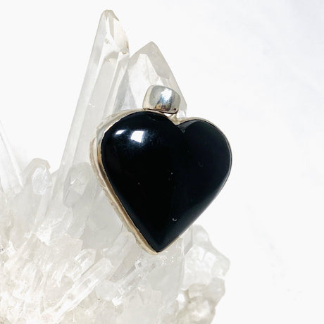 Black Onyx Heart Pendant KPGJ4407 - Nature's Magick