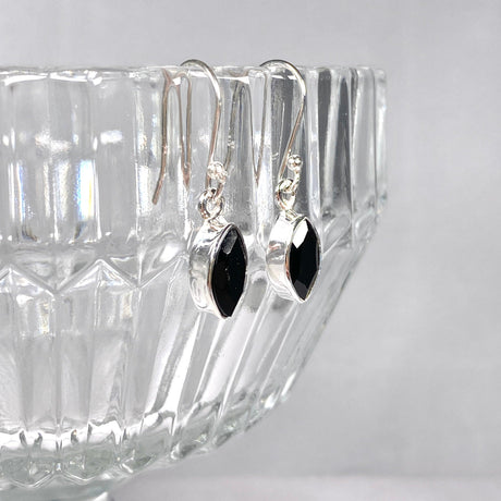 Black Onyx petite marquise faceted earrings R2363-BOM - Nature's Magick