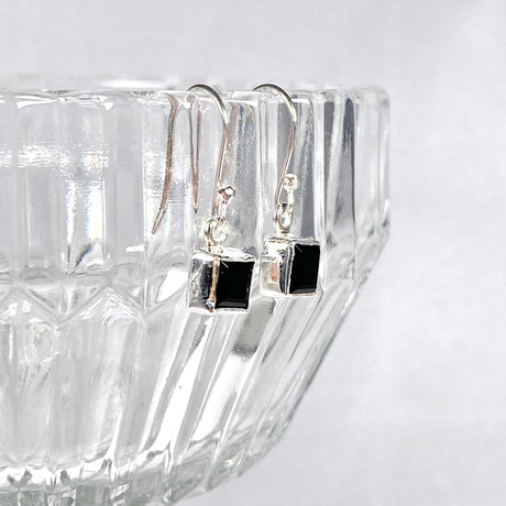 Black Onyx petite square faceted earrings R2363-BOS - Nature's Magick