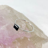 Black Onyx Rectangular Faceted Fine Band Ring R3793-BO - Nature's Magick