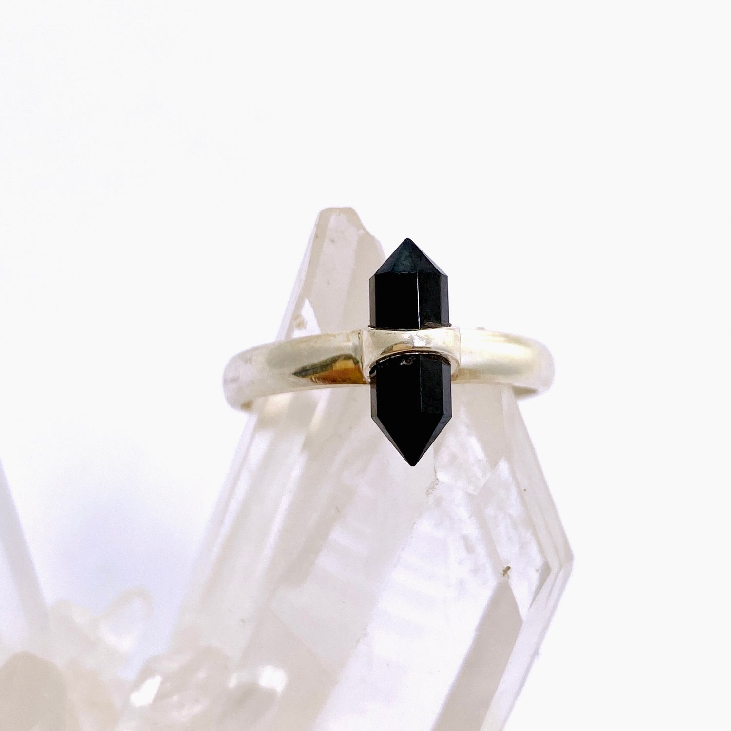 Black Spinel Double Point Ring RRR-24