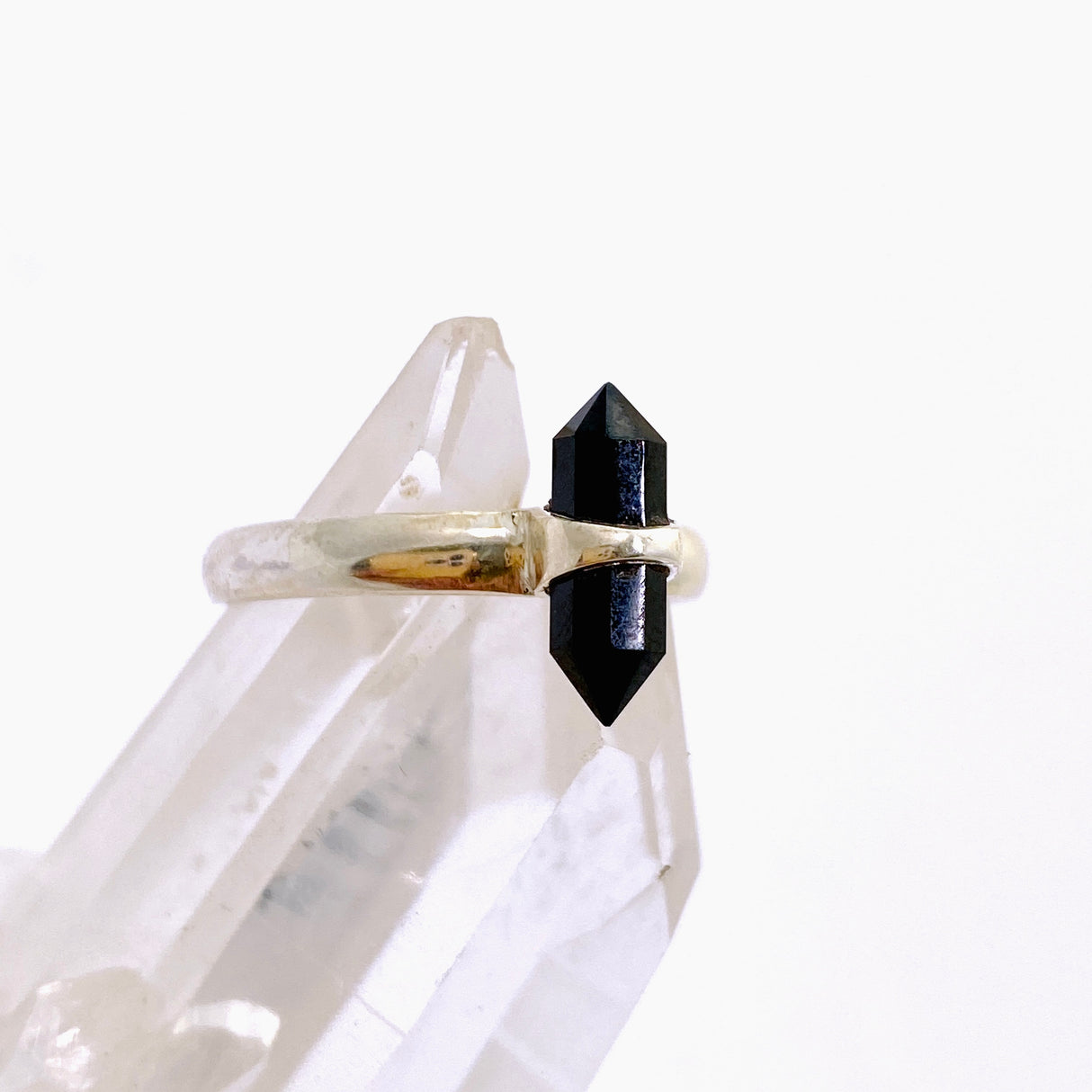 Black Spinel Double Point Ring RRR-24