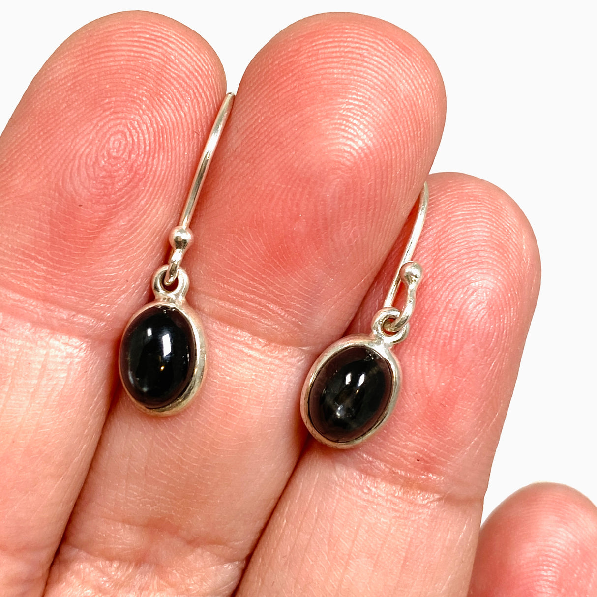 Black Star Diopside Oval Cabochon Earrings PEGJ410