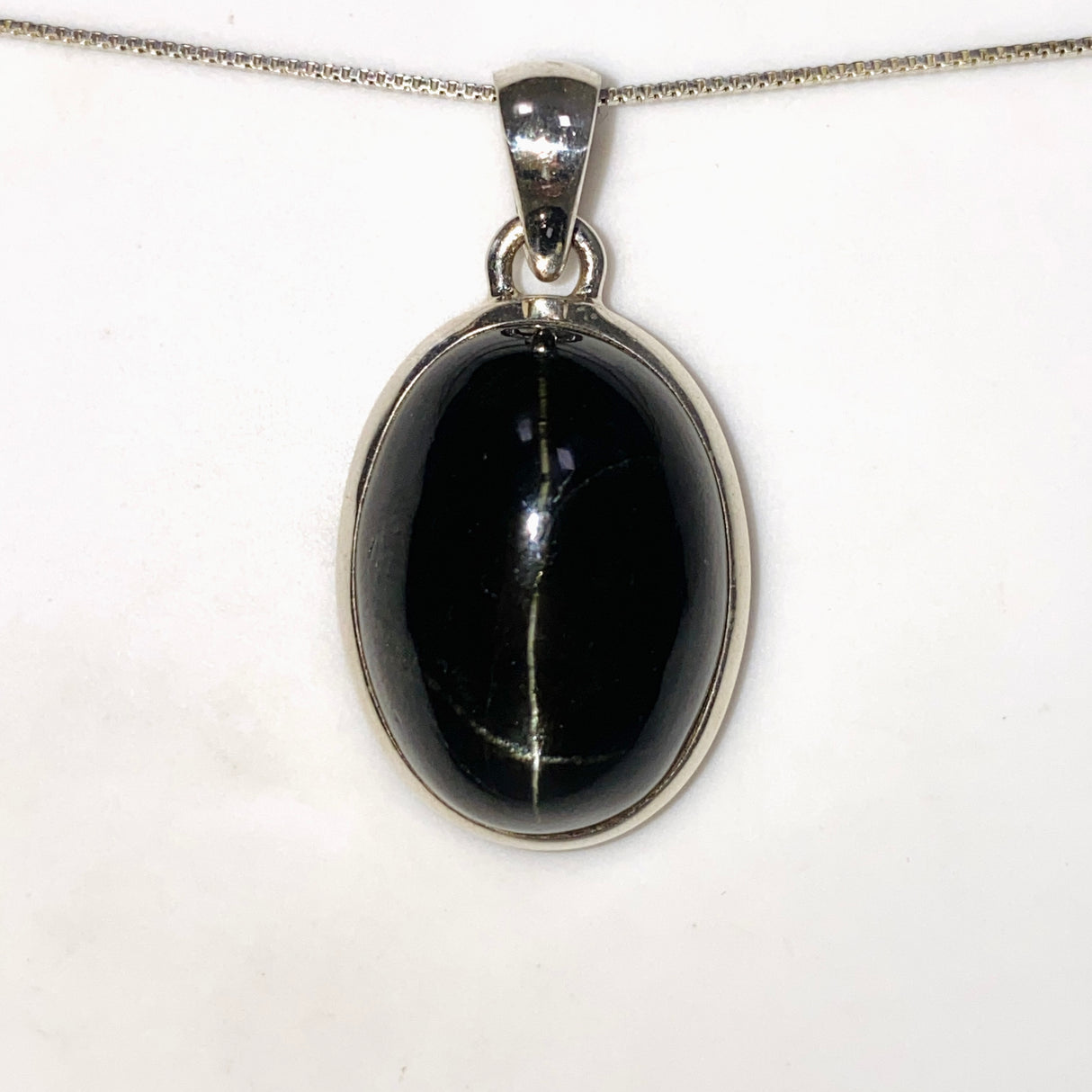 Black Star Diopside Oval Cabochon Pendant PPGJ1069