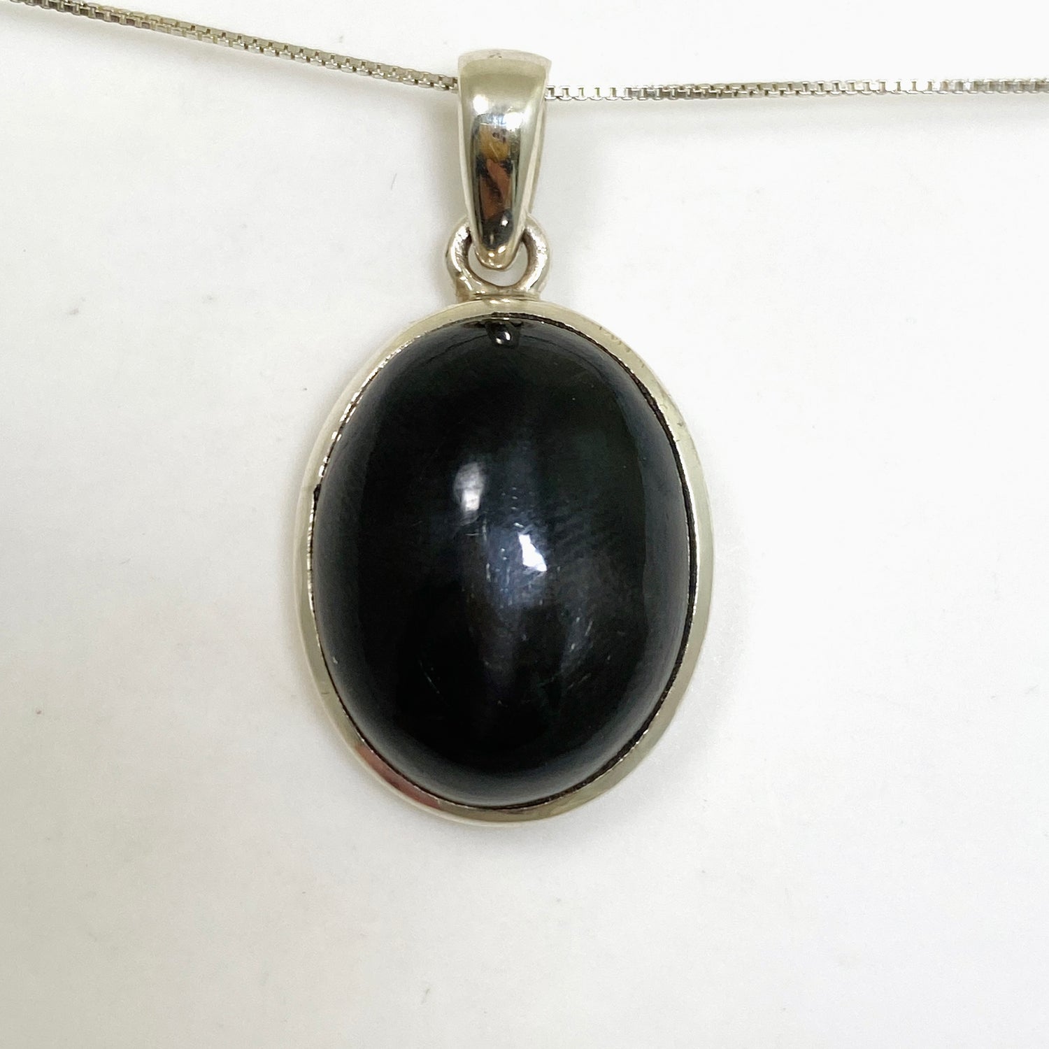 Black Star Diopside Oval Cabochon Pendant PPGJ1070