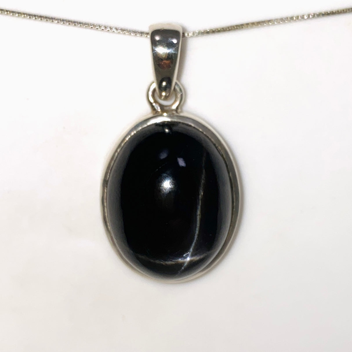 Black Star Diopside Oval Cabochon Pendant PPGJ1070