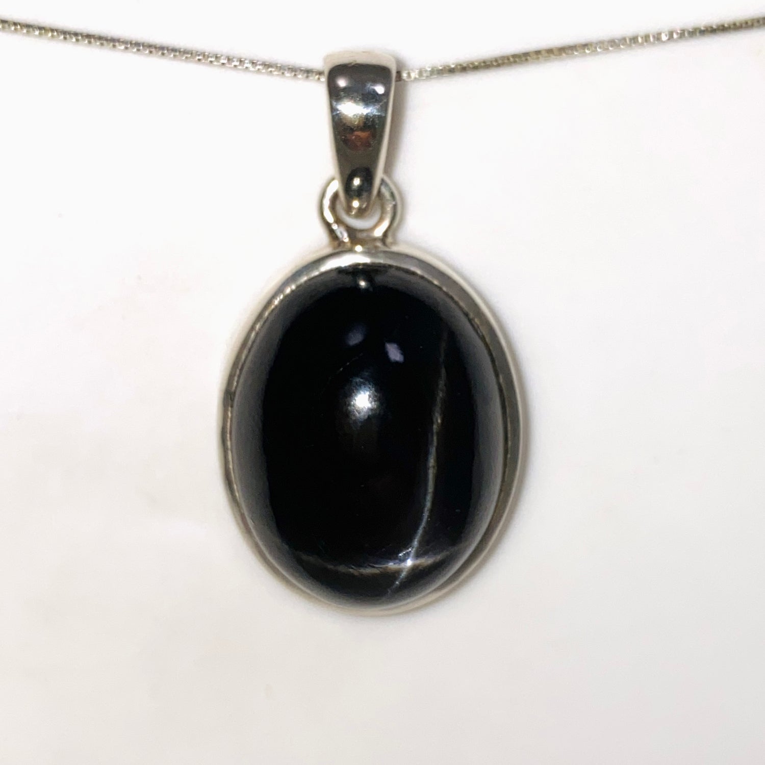 Black Star Diopside Oval Cabochon Pendant PPGJ1070