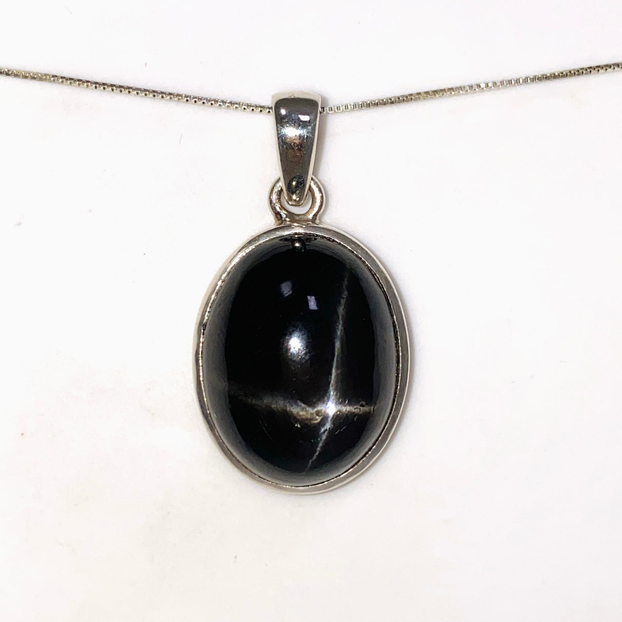 Black Star Diopside Oval Cabochon Pendant PPGJ1070