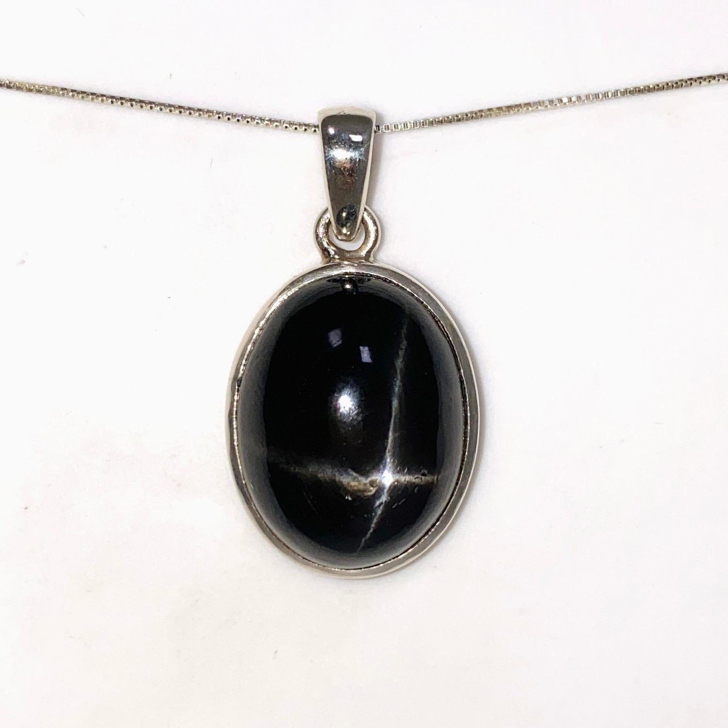 Black Star Diopside Oval Cabochon Pendant PPGJ1070
