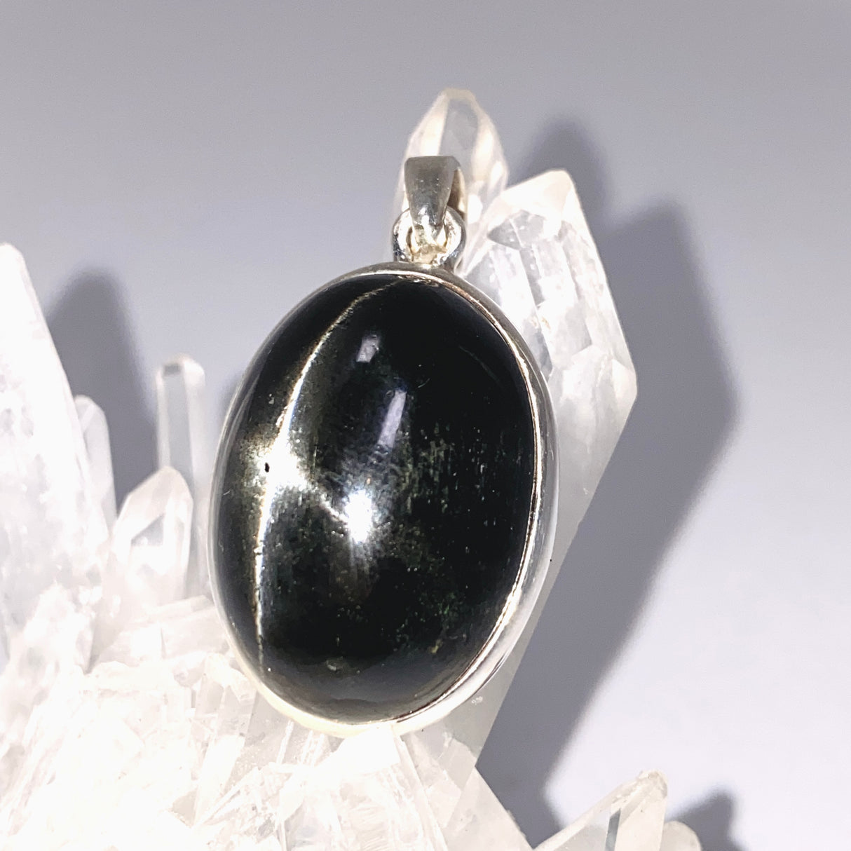 Black Star Diopside Oval Cabochon Pendant PPGJ1317