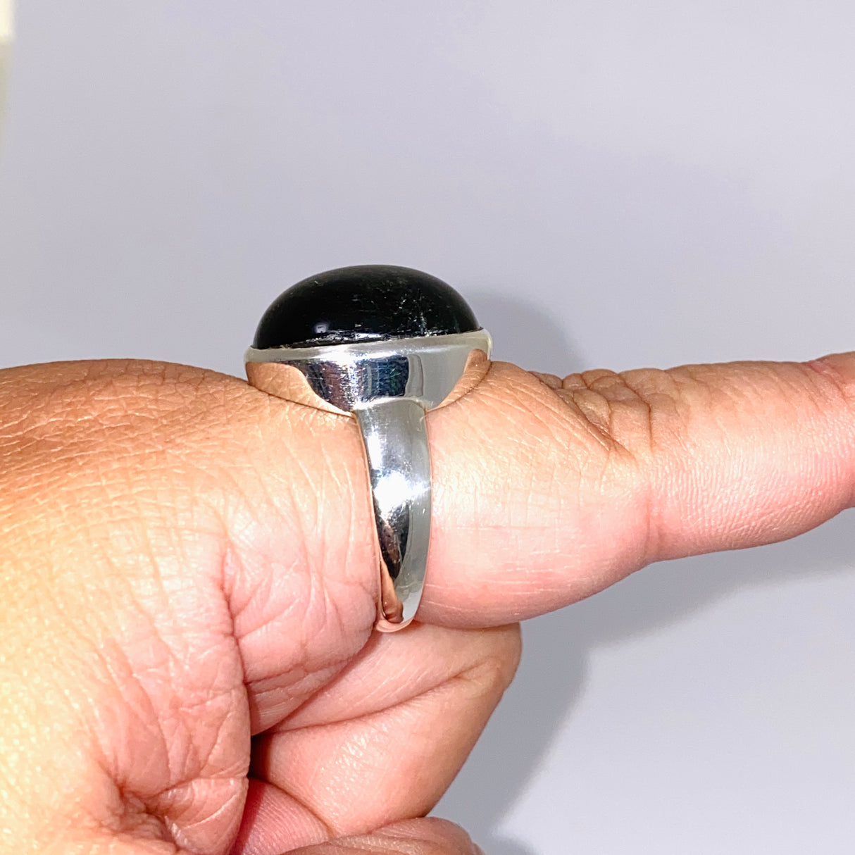 Black Star Diopside Oval Cabochon Ring Size 12.5 PRGJ901
