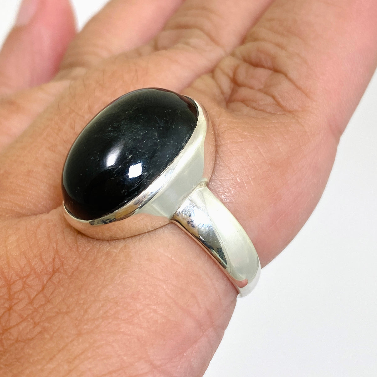 Black Star Diopside Oval Cabochon Ring Size 12.5 PRGJ901