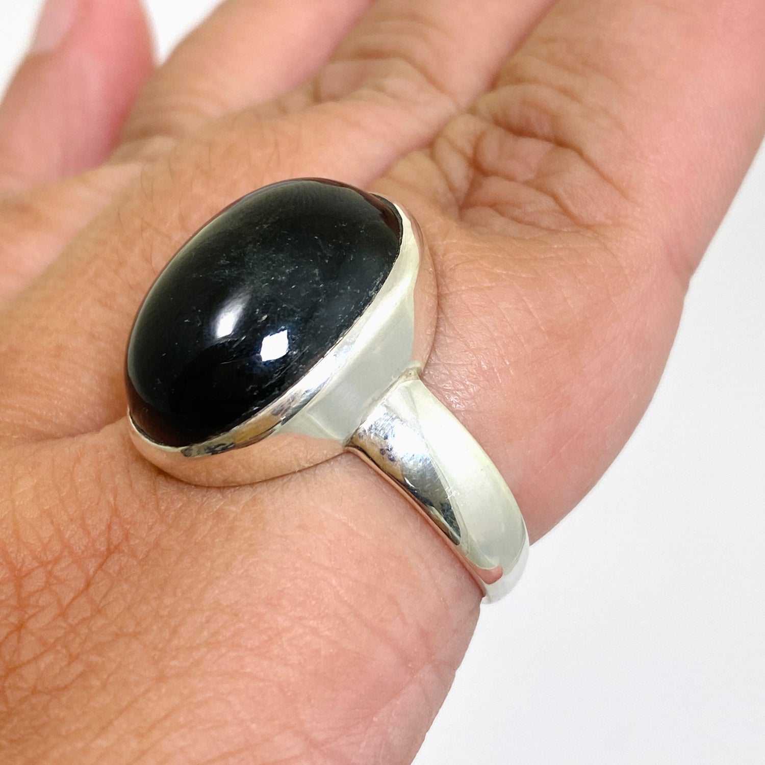 Black Star Diopside Oval Cabochon Ring Size 12.5 PRGJ901