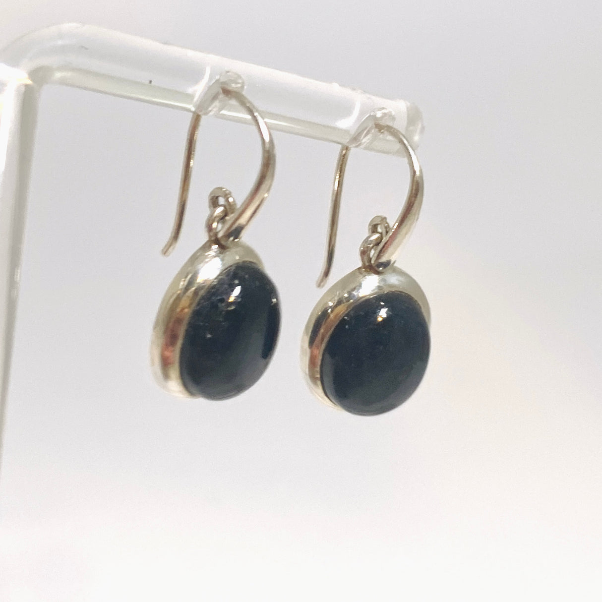 Black Tourmaline Oval Cabochon Earrings PEGJ364