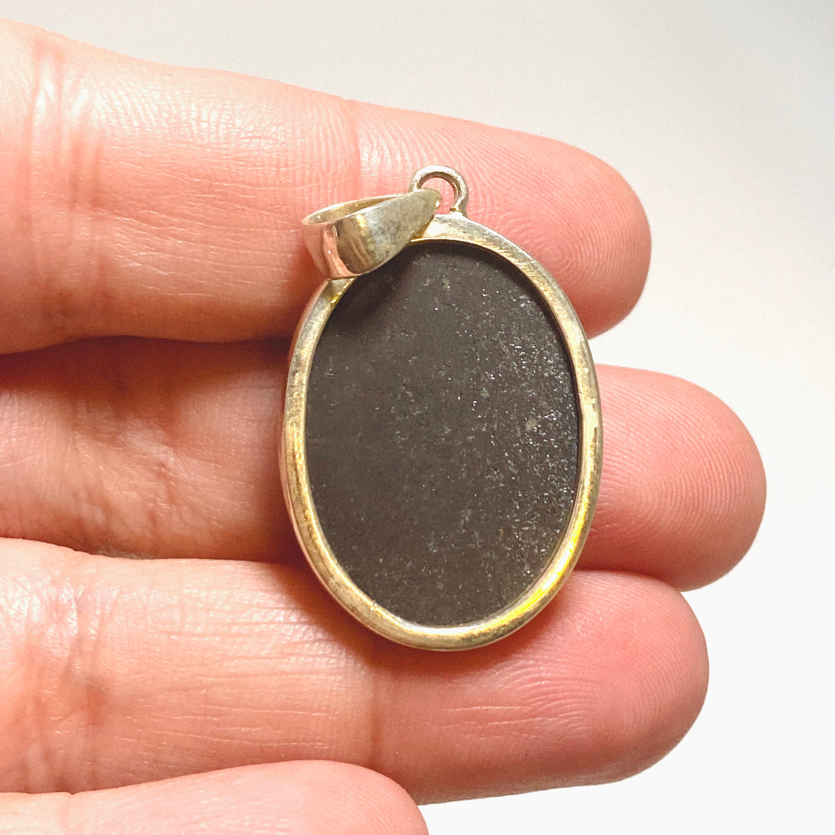 Black Tourmaline Oval Cabochon Pendant PPGJ1205