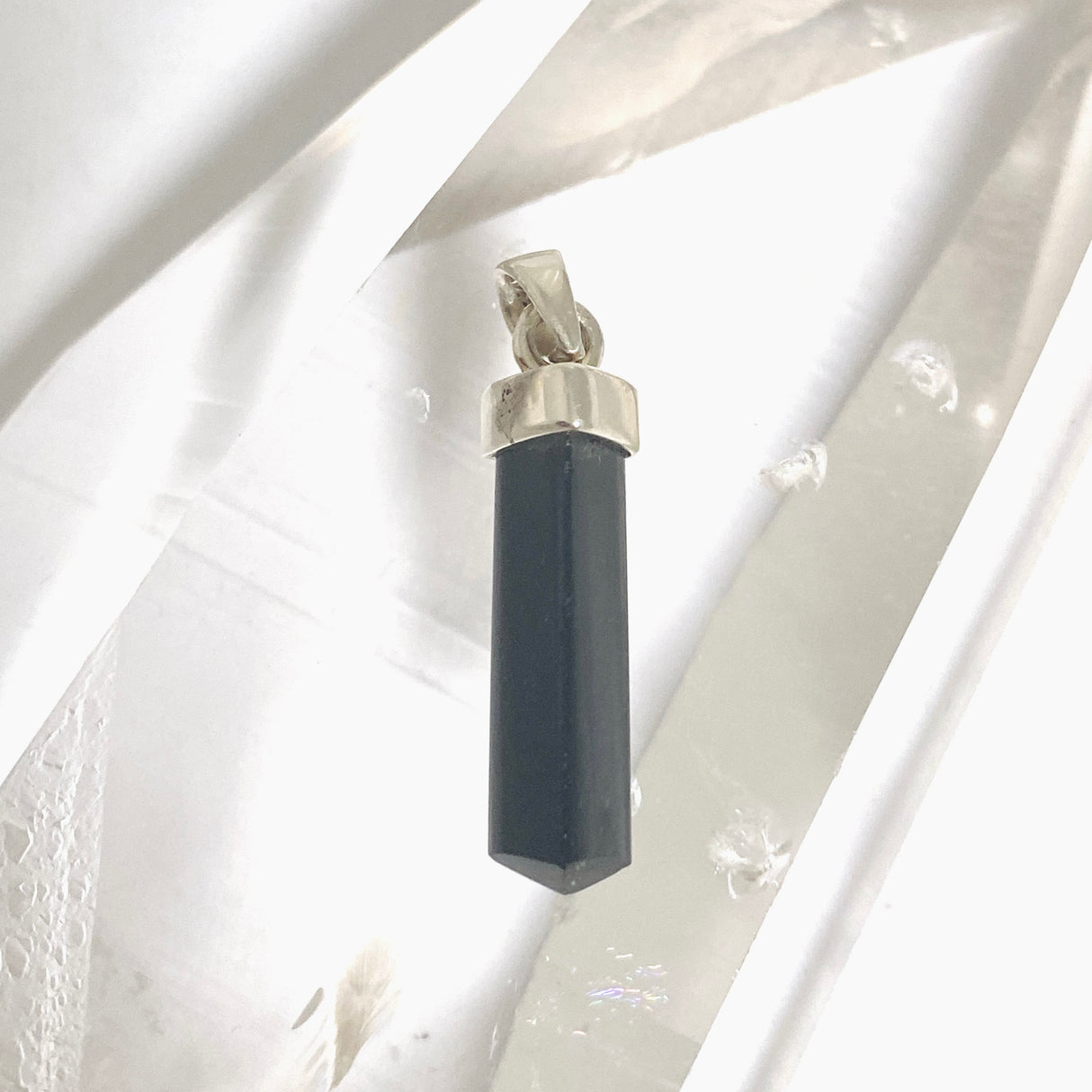 Black Tourmaline Point Pendant PPGJ1201