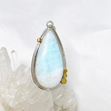 Blue Aragonite Teardrop Pendant in A Decorative Setting KPGJ4465 - Nature's Magick