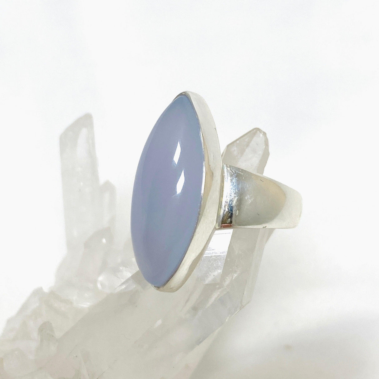 Blue Chalcedony Marquise Ring Size 9 KRGJ3246 - Nature's Magick
