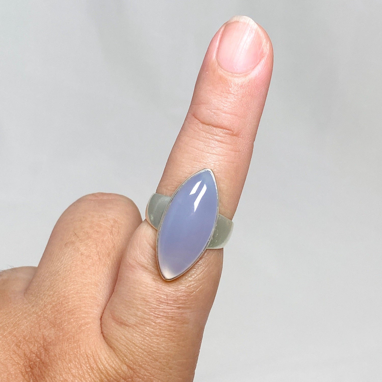 Blue Chalcedony Marquise Ring Size 9 KRGJ3246 - Nature's Magick