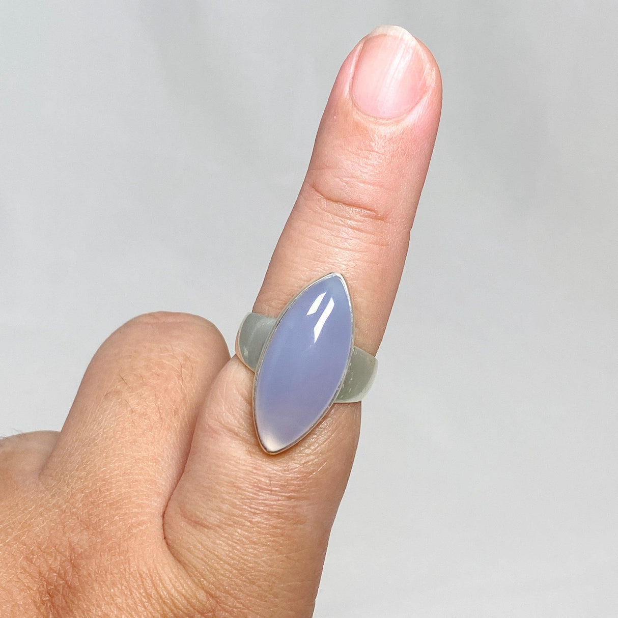 Blue Chalcedony Marquise Ring Size 9 KRGJ3246 - Nature's Magick