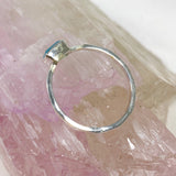 Blue Chalcedony Rectangular Faceted Fine Band Ring R3793-BC - Nature's Magick