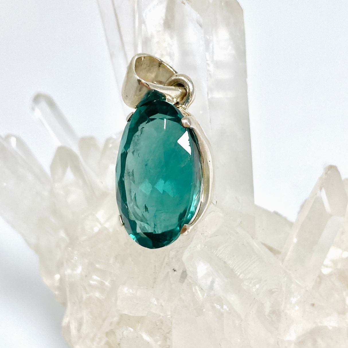 Blue Fluorite Oval Faceted Pendant PPGJ1281