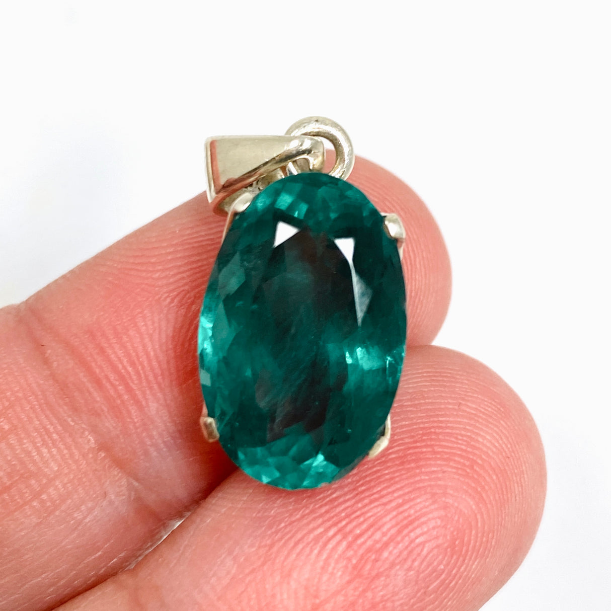 Blue Fluorite Oval Faceted Pendant PPGJ1281