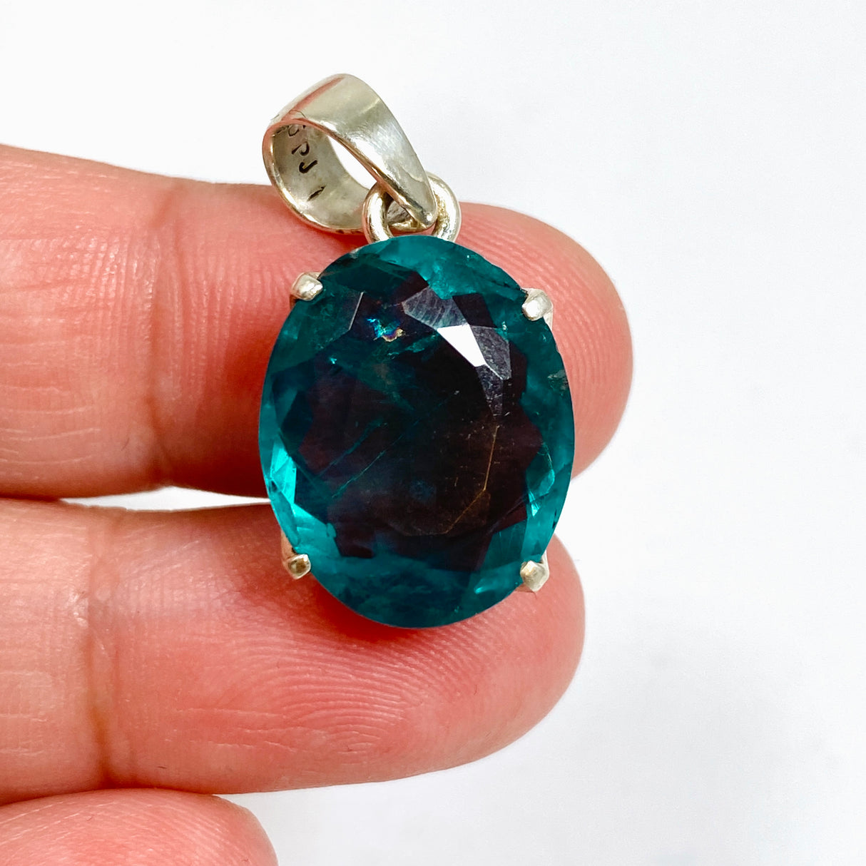 Blue Fluorite Oval Faceted Pendant PPGJ1282