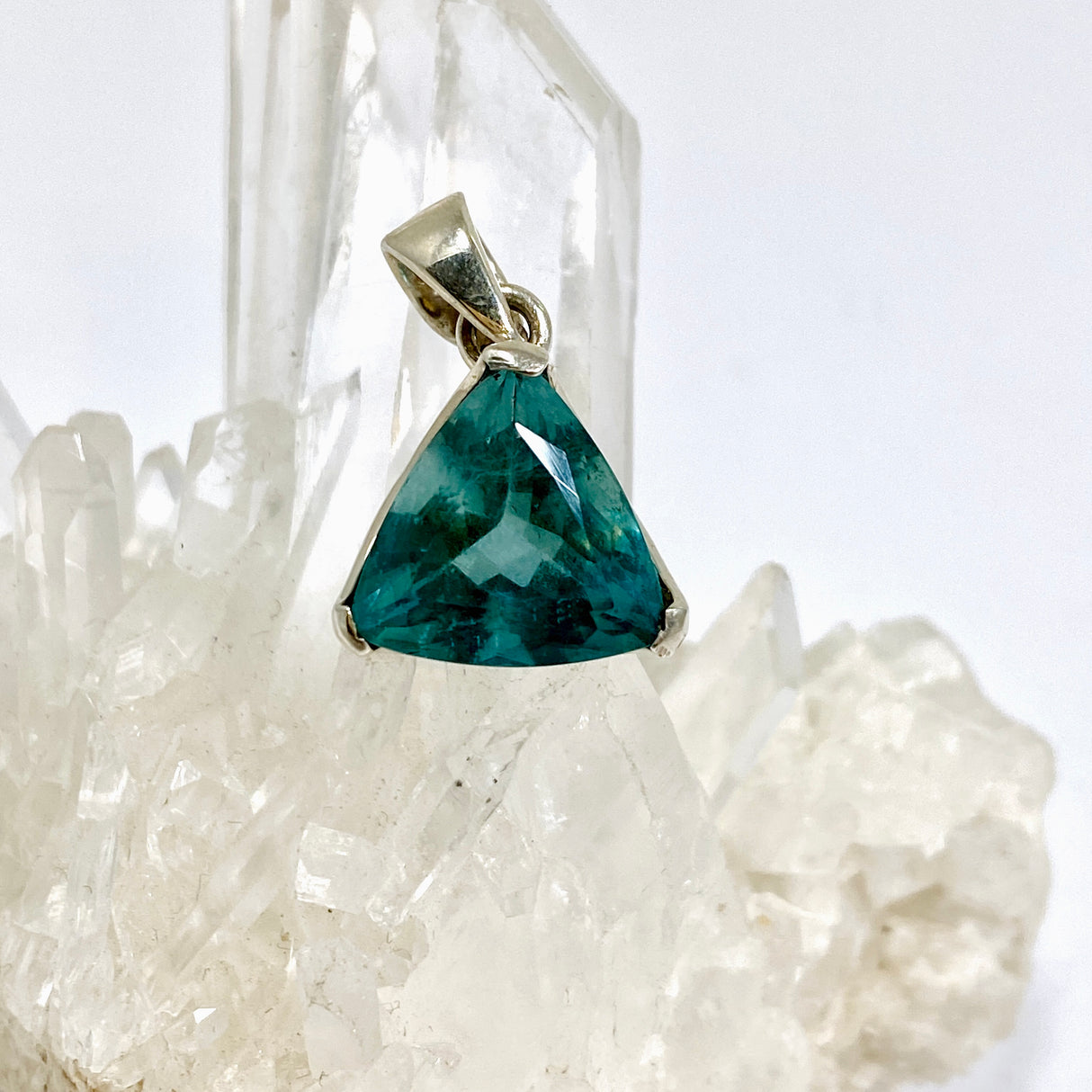 Blue Fluorite Triangular Faceted Pendant PPGJ1286