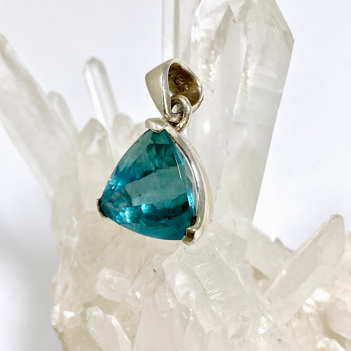 Blue Fluorite Triangular Faceted Pendant PPGJ1286