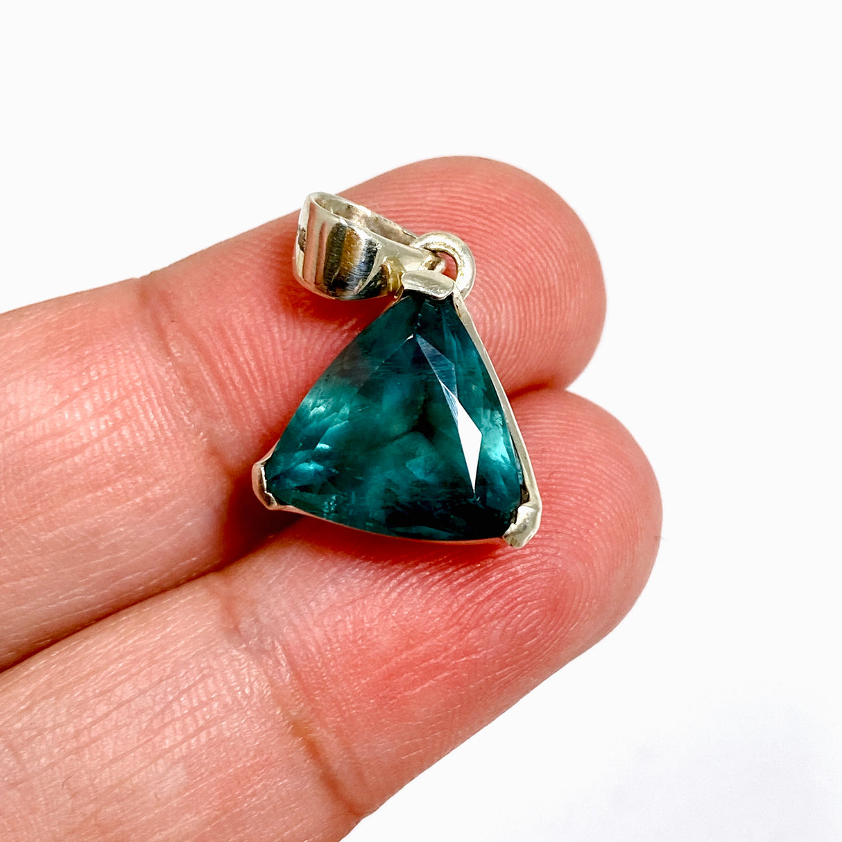 Blue Fluorite Triangular Faceted Pendant PPGJ1286