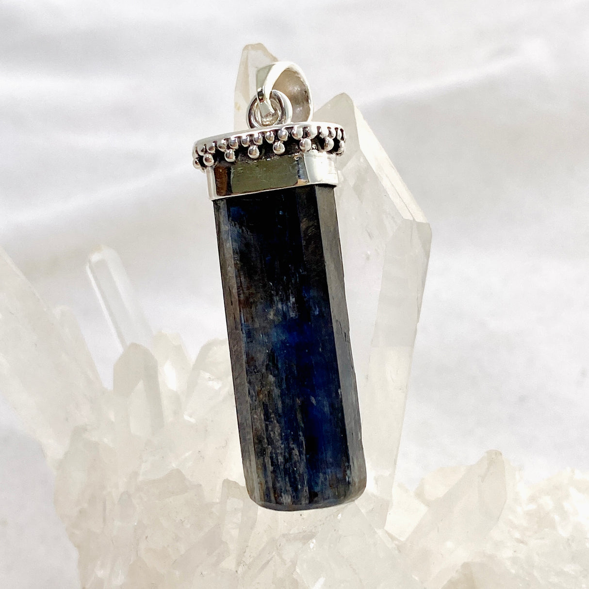 Blue Kyanite Crystal Pendant in a Decorative Setting KPGJ4621