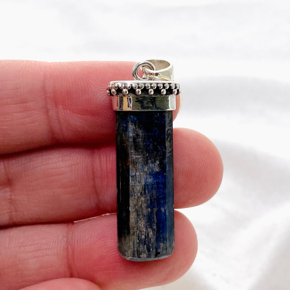 Blue Kyanite Crystal Pendant in a Decorative Setting KPGJ4621