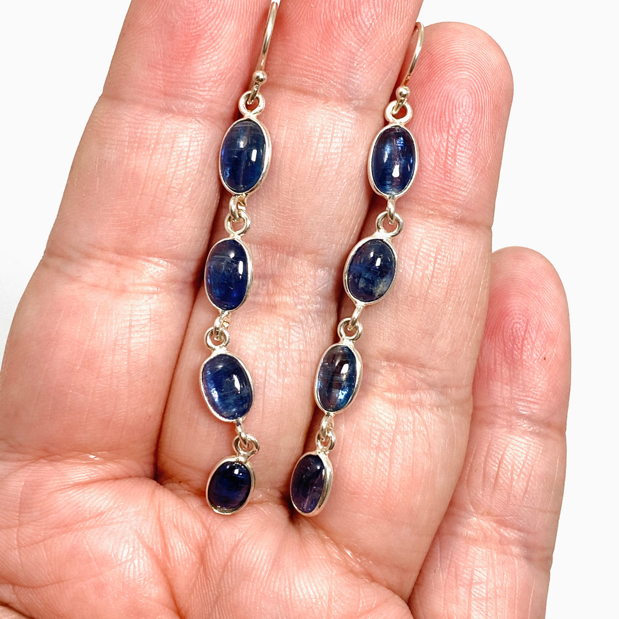Blue Kyanite Oval Cabochon Multi-stone Earrings KEGJ1527