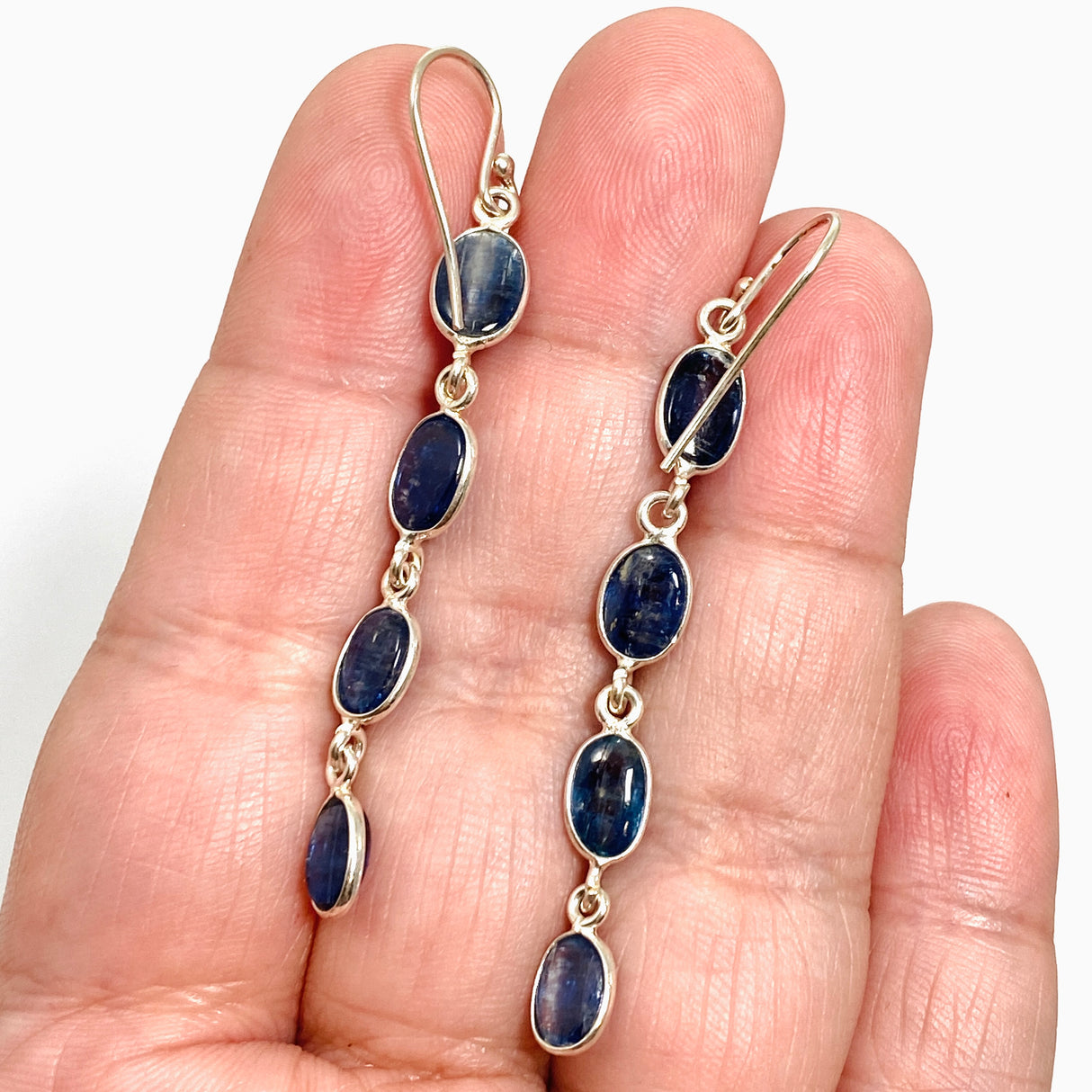 Blue Kyanite Oval Cabochon Multi-stone Earrings KEGJ1527