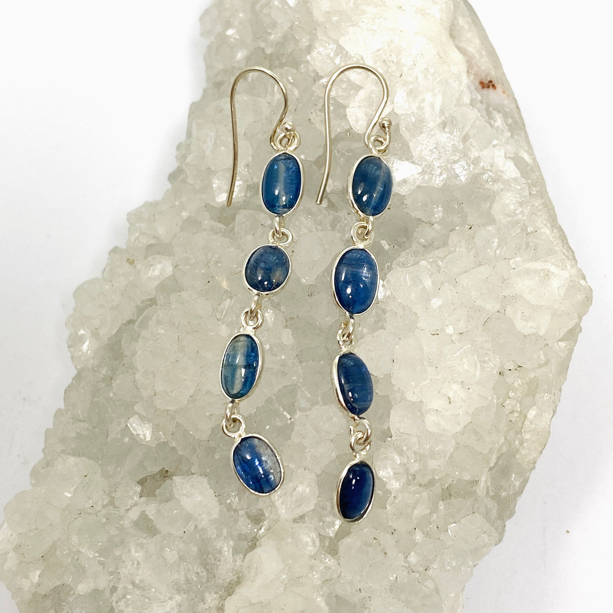 Blue Kyanite Oval Cabochon Multi-stone Earrings KEGJ1527
