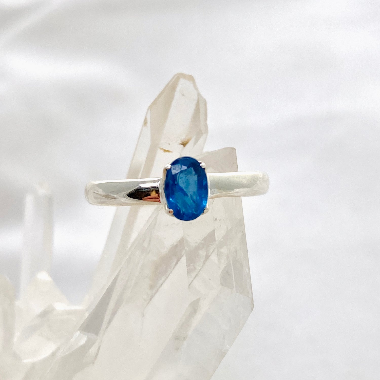 Blue Kyanite Oval Faceted Ring Size 7 PRGJ521
