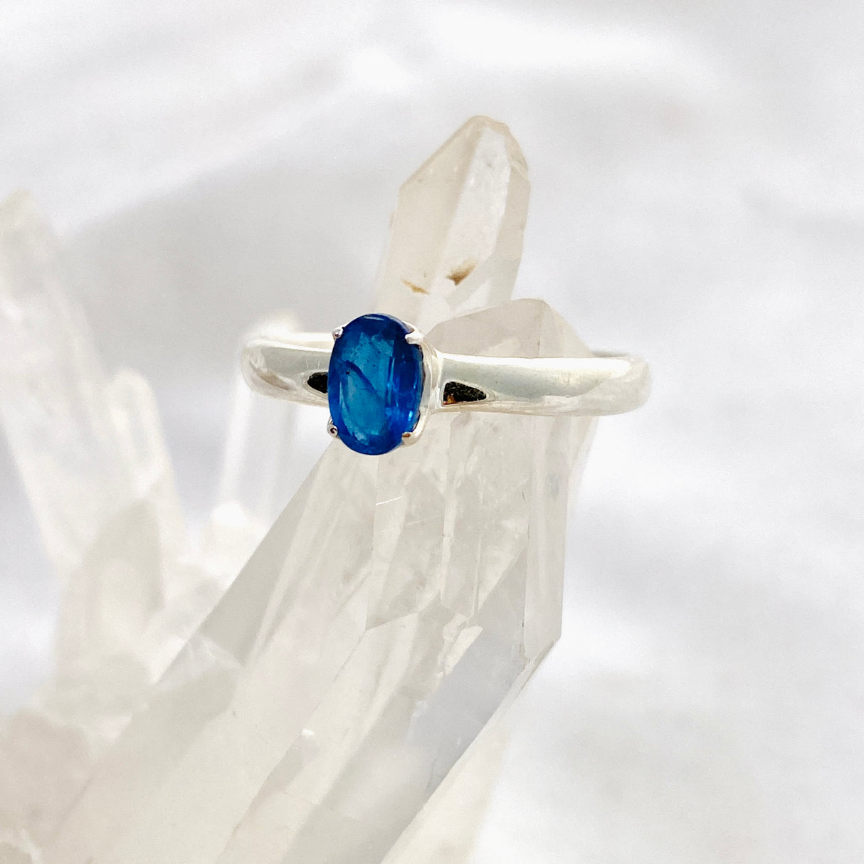 Blue Kyanite Oval Faceted Ring Size 7 PRGJ521