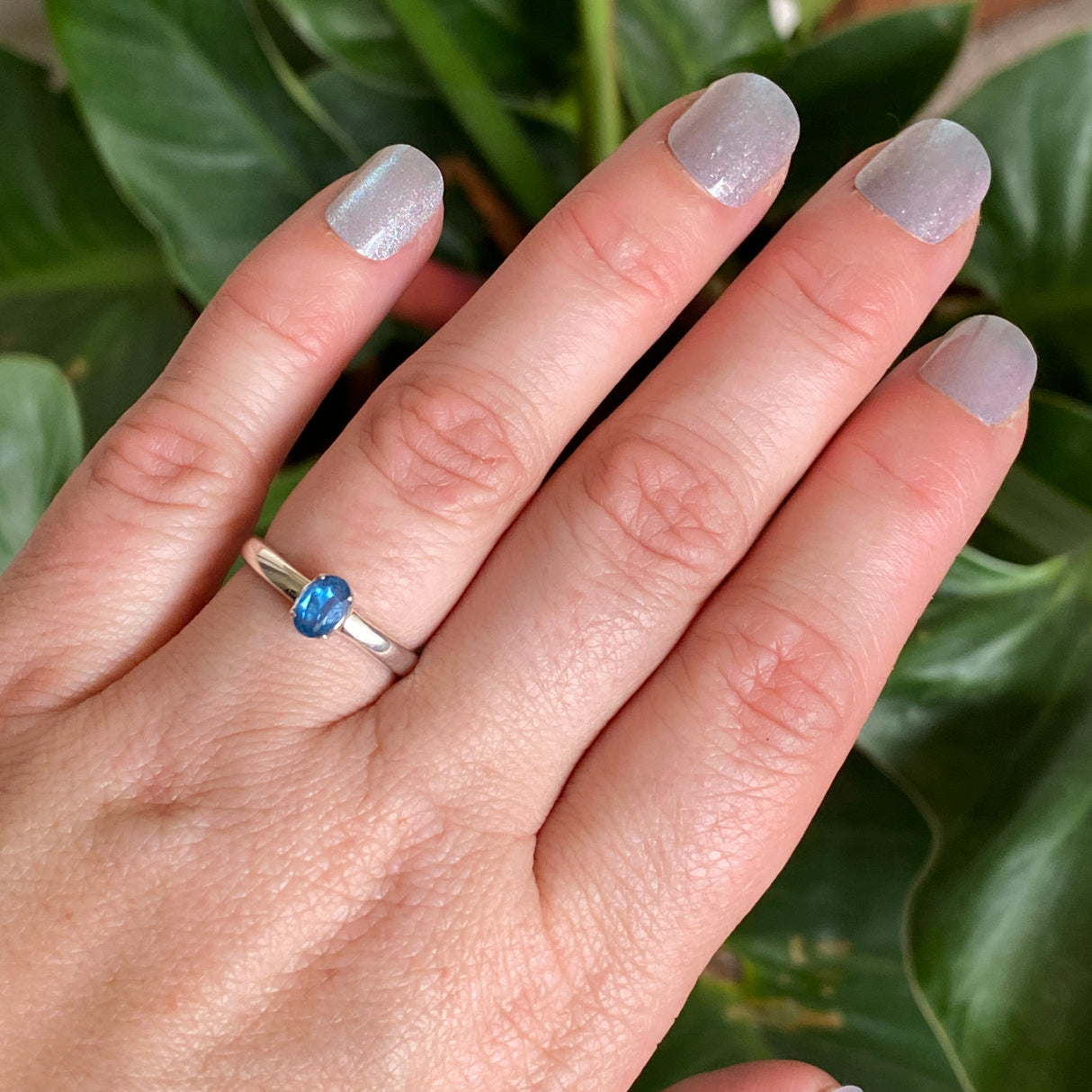 Blue Kyanite Oval Faceted Ring Size 7 PRGJ521
