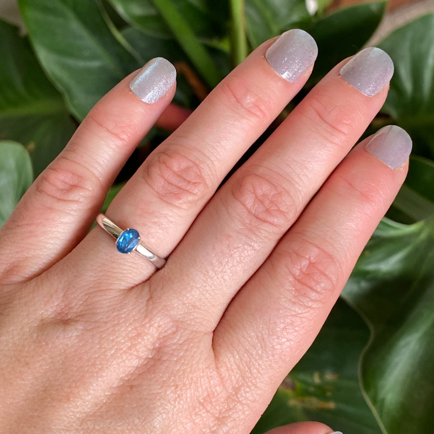 Blue Kyanite Oval Faceted Ring Size 7 PRGJ521