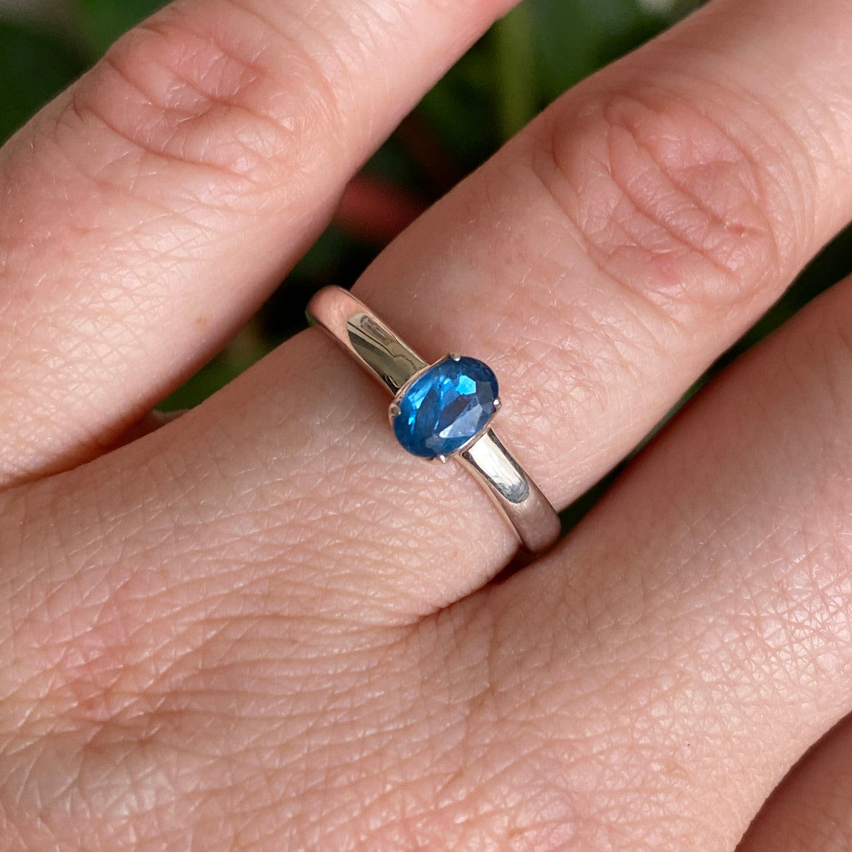 Blue Kyanite Oval Faceted Ring Size 7 PRGJ521