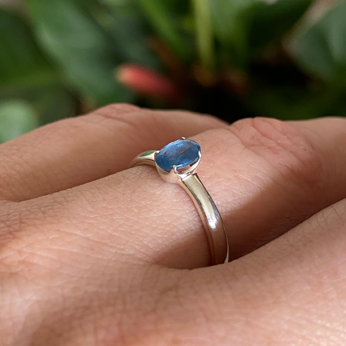 Blue Kyanite Oval Faceted Ring Size 7 PRGJ521