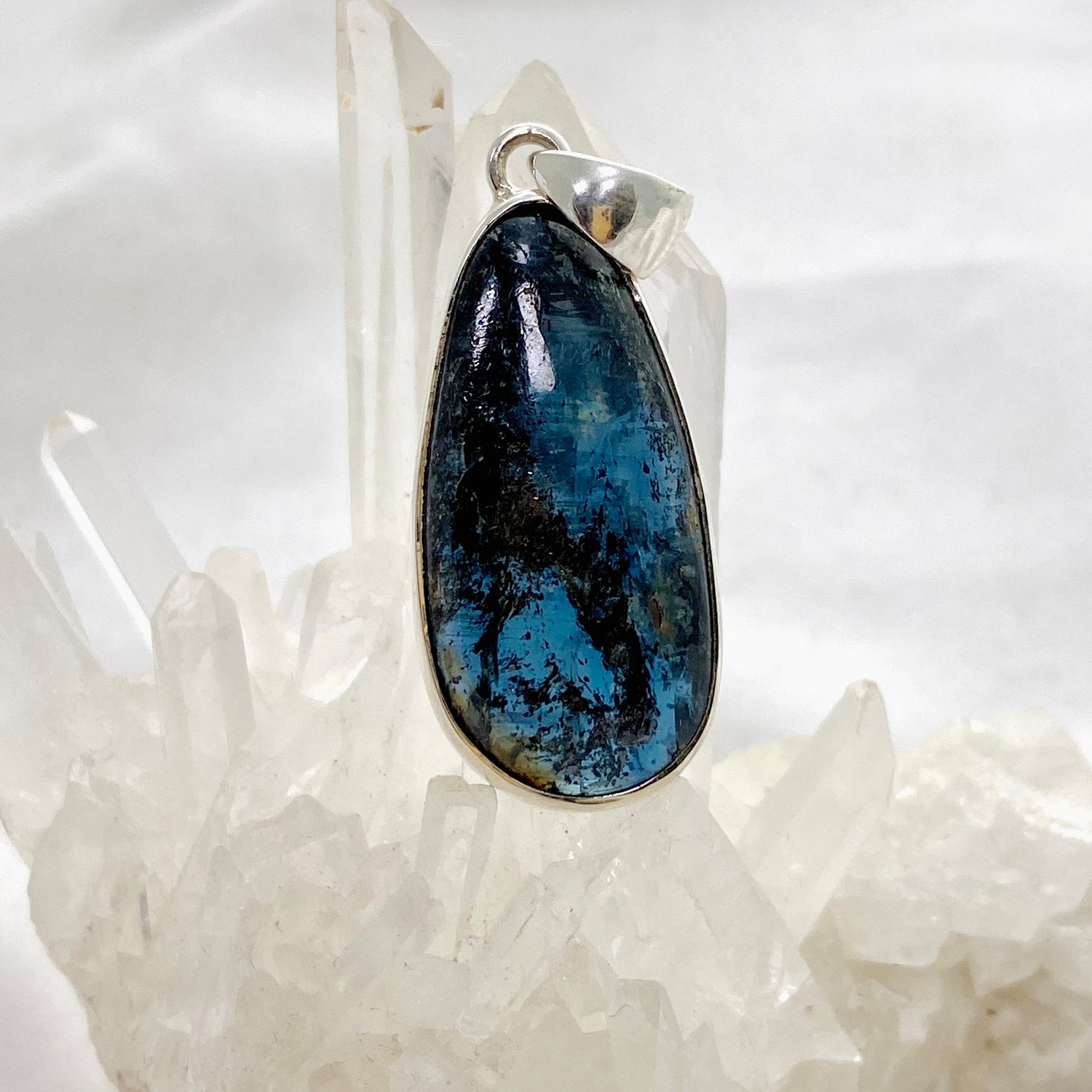 Blue Kyanite Teardrop Cabochon Pendant KPGJ4618