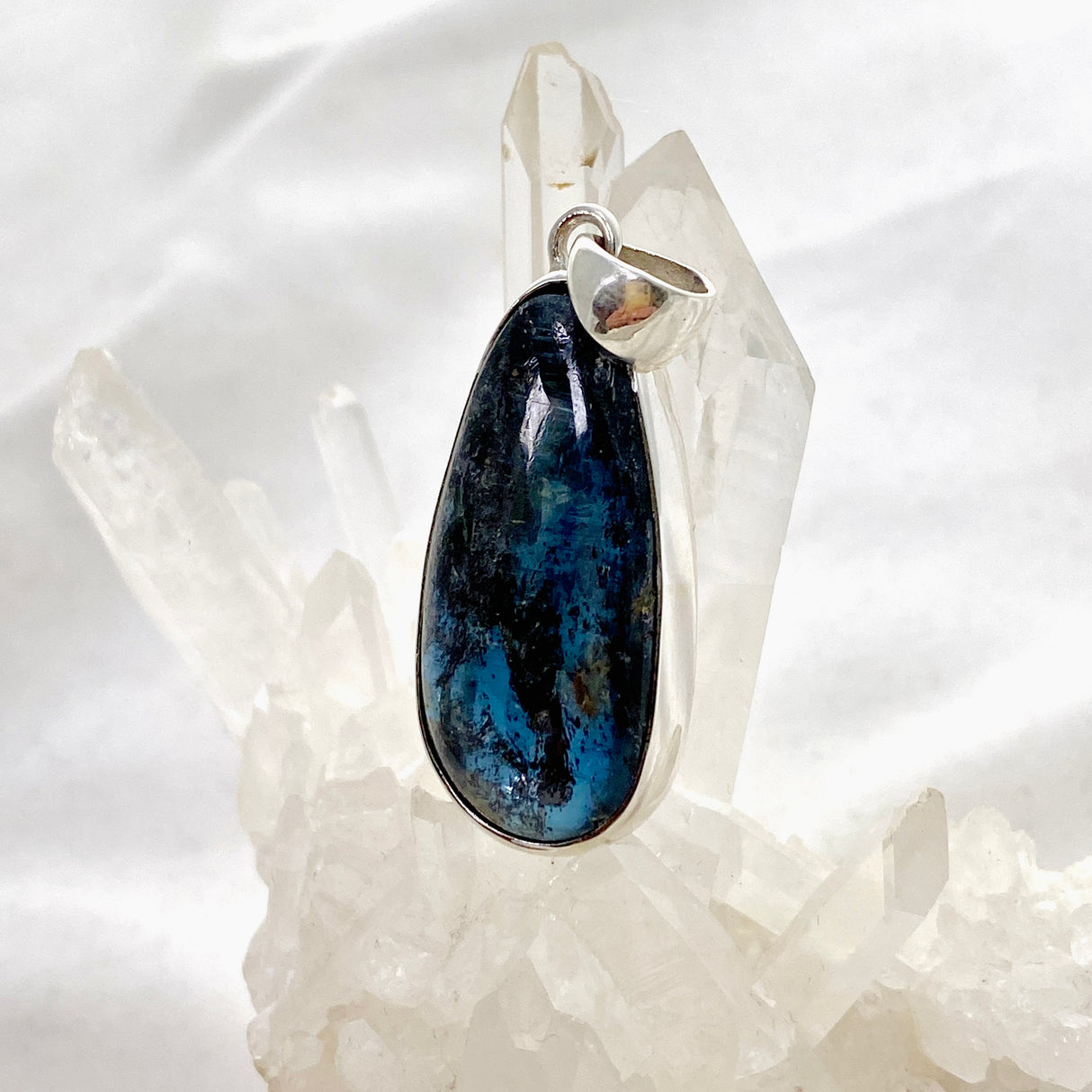 Blue Kyanite Teardrop Cabochon Pendant KPGJ4618
