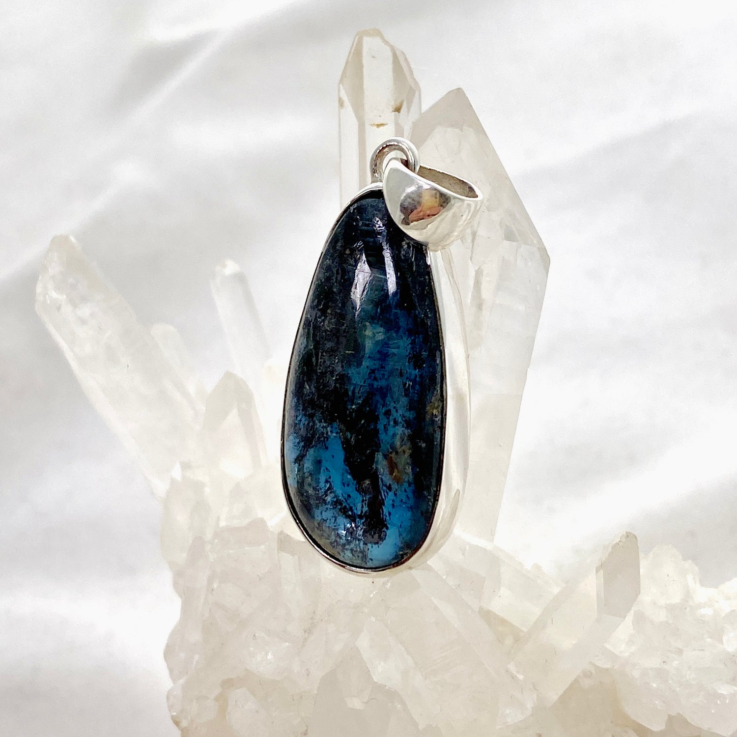 Blue Kyanite Teardrop Cabochon Pendant KPGJ4618