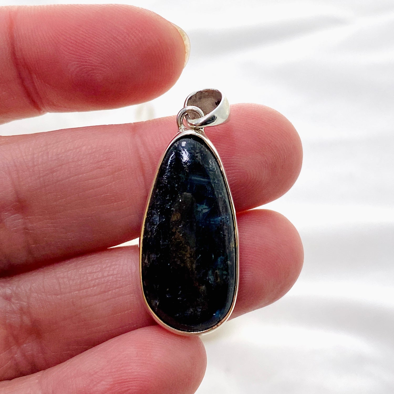 Blue Kyanite Teardrop Cabochon Pendant KPGJ4618