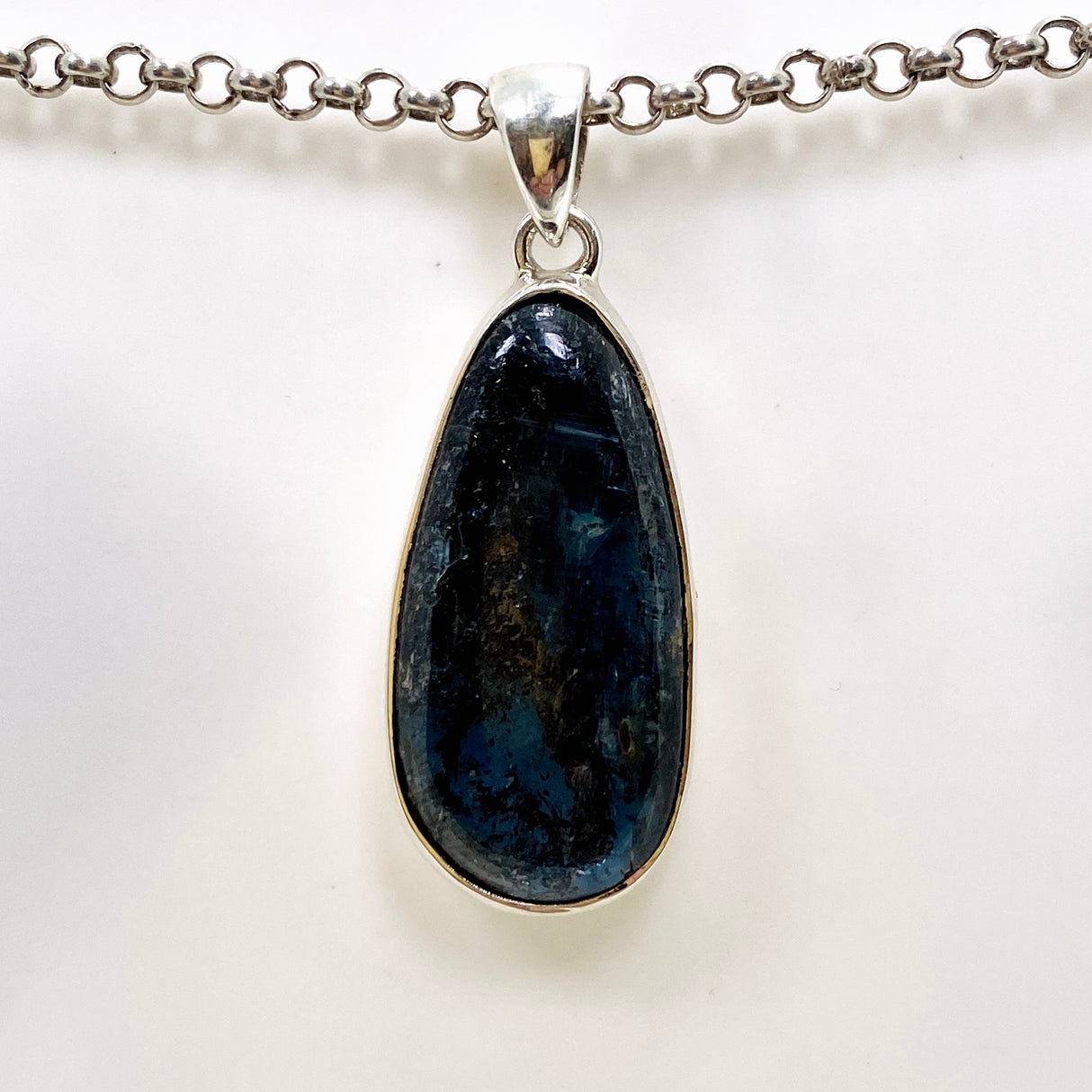 Blue Kyanite Teardrop Cabochon Pendant KPGJ4618