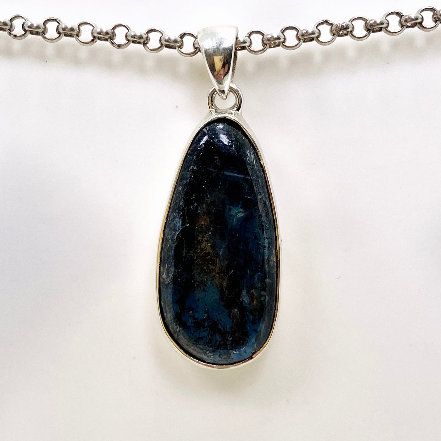 Blue Kyanite Teardrop Cabochon Pendant KPGJ4618