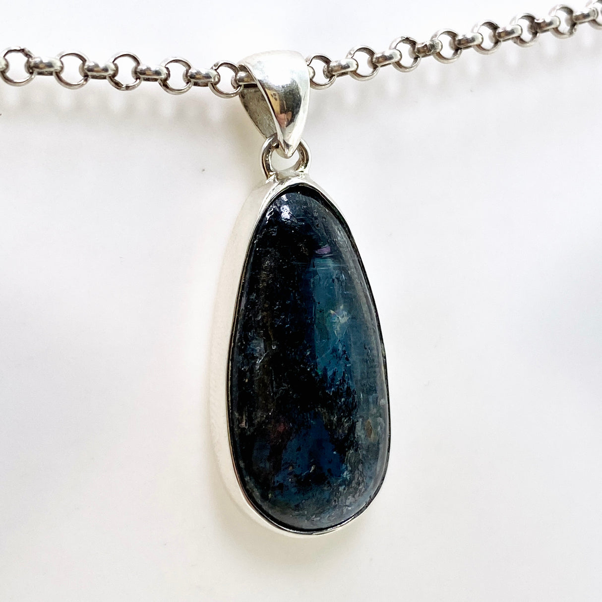Blue Kyanite Teardrop Cabochon Pendant KPGJ4618