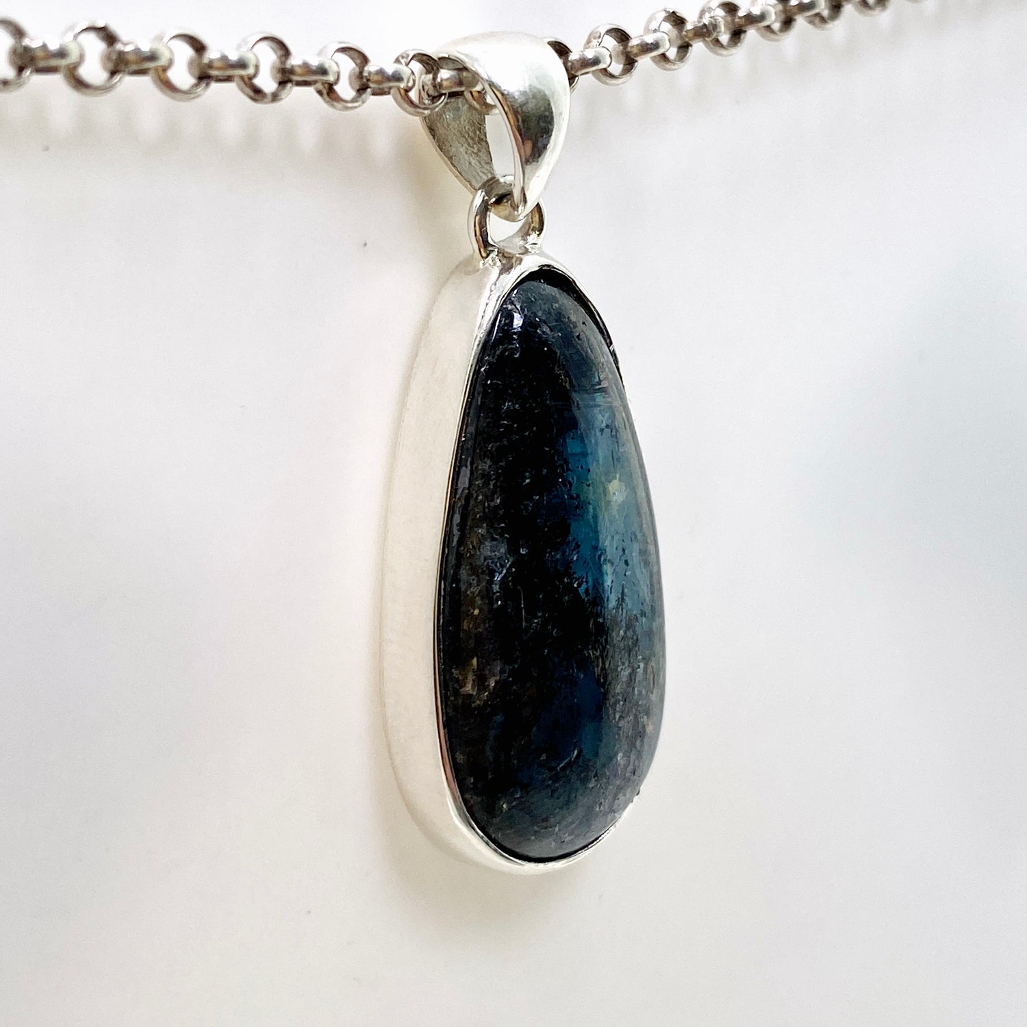 Blue Kyanite Teardrop Cabochon Pendant KPGJ4618